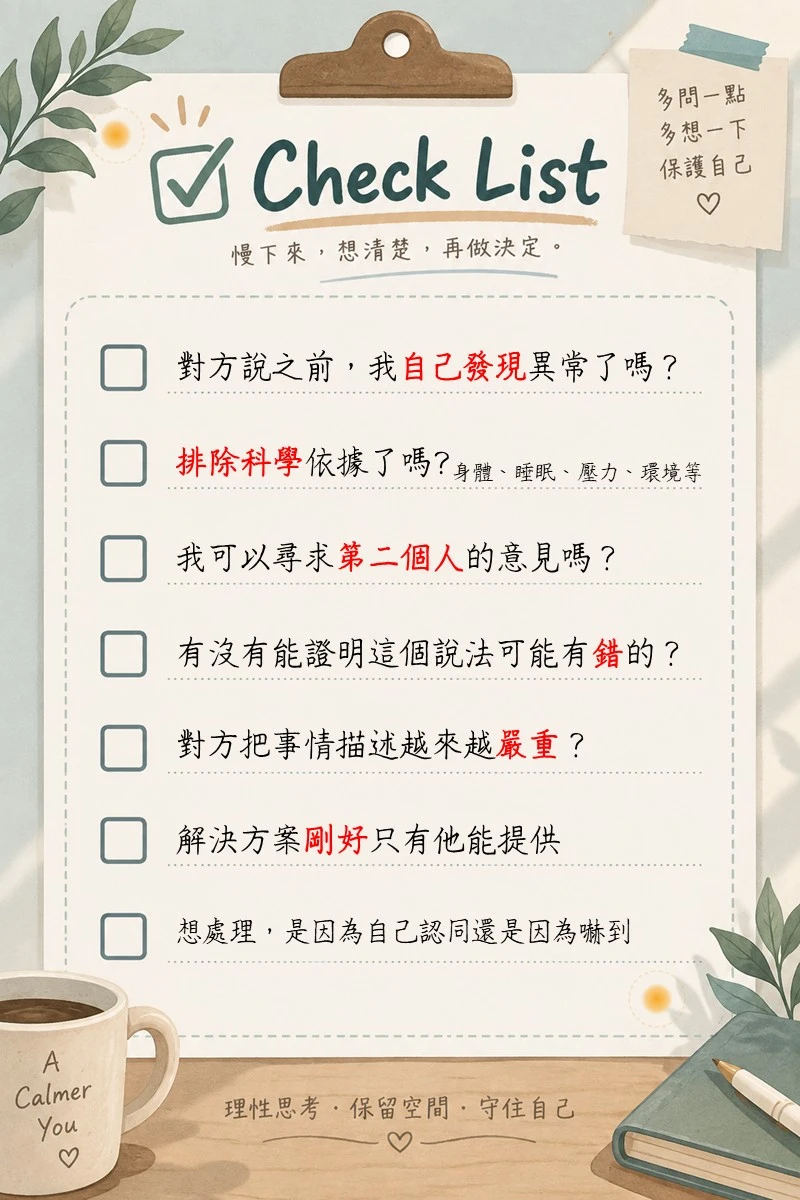 自我檢查表7大步驟