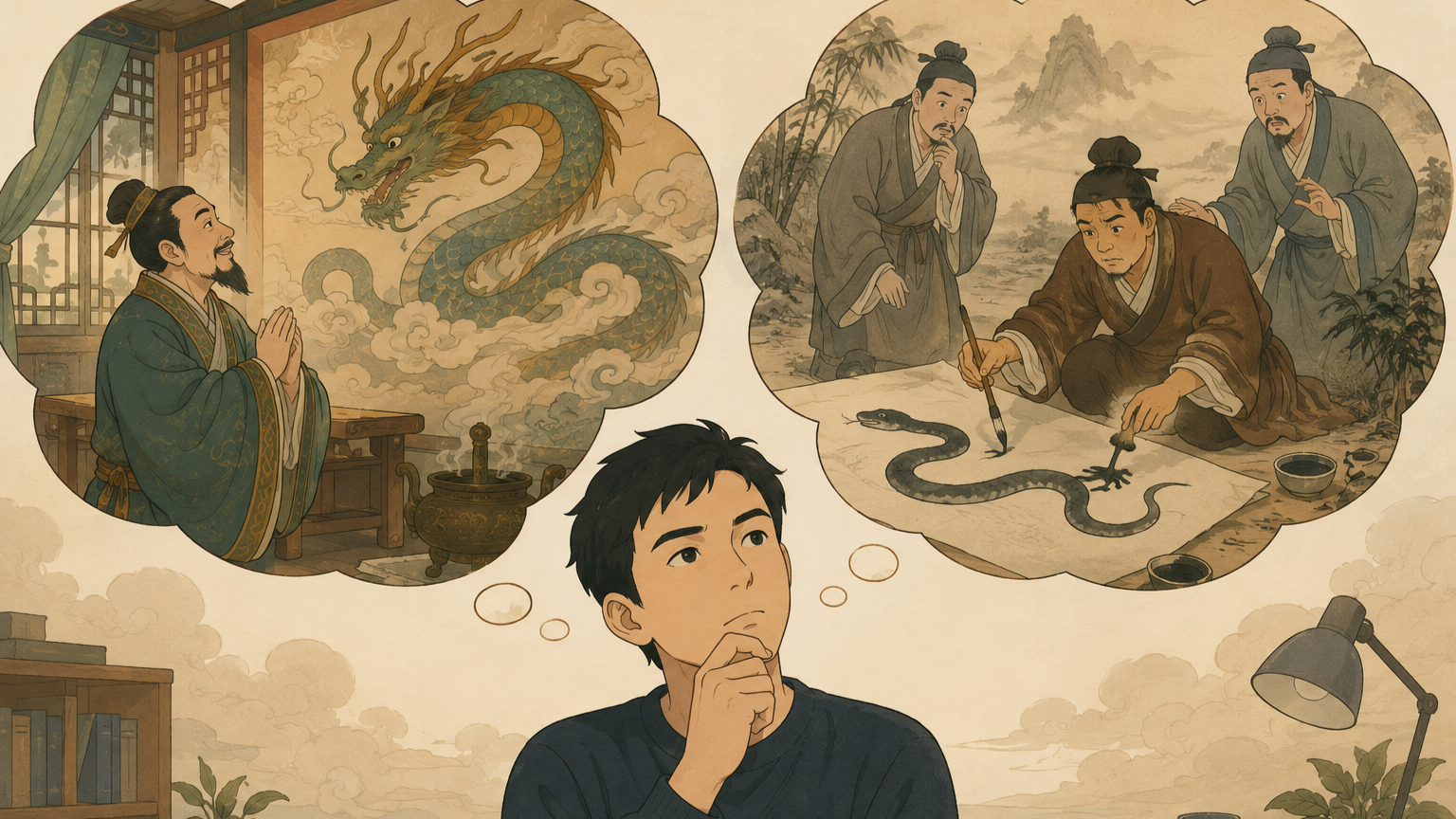 現代人從葉公好龍與畫蛇添足典故思考古人如何認識龍與蛇