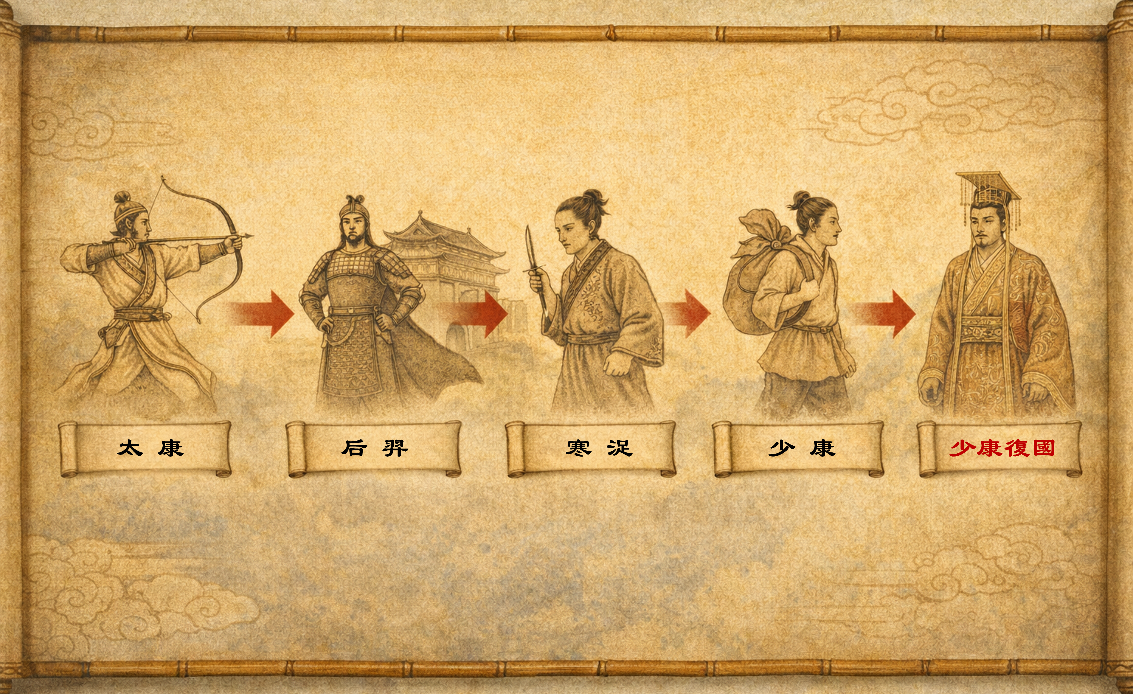 太康失國至少康復國的權力更迭脈絡。